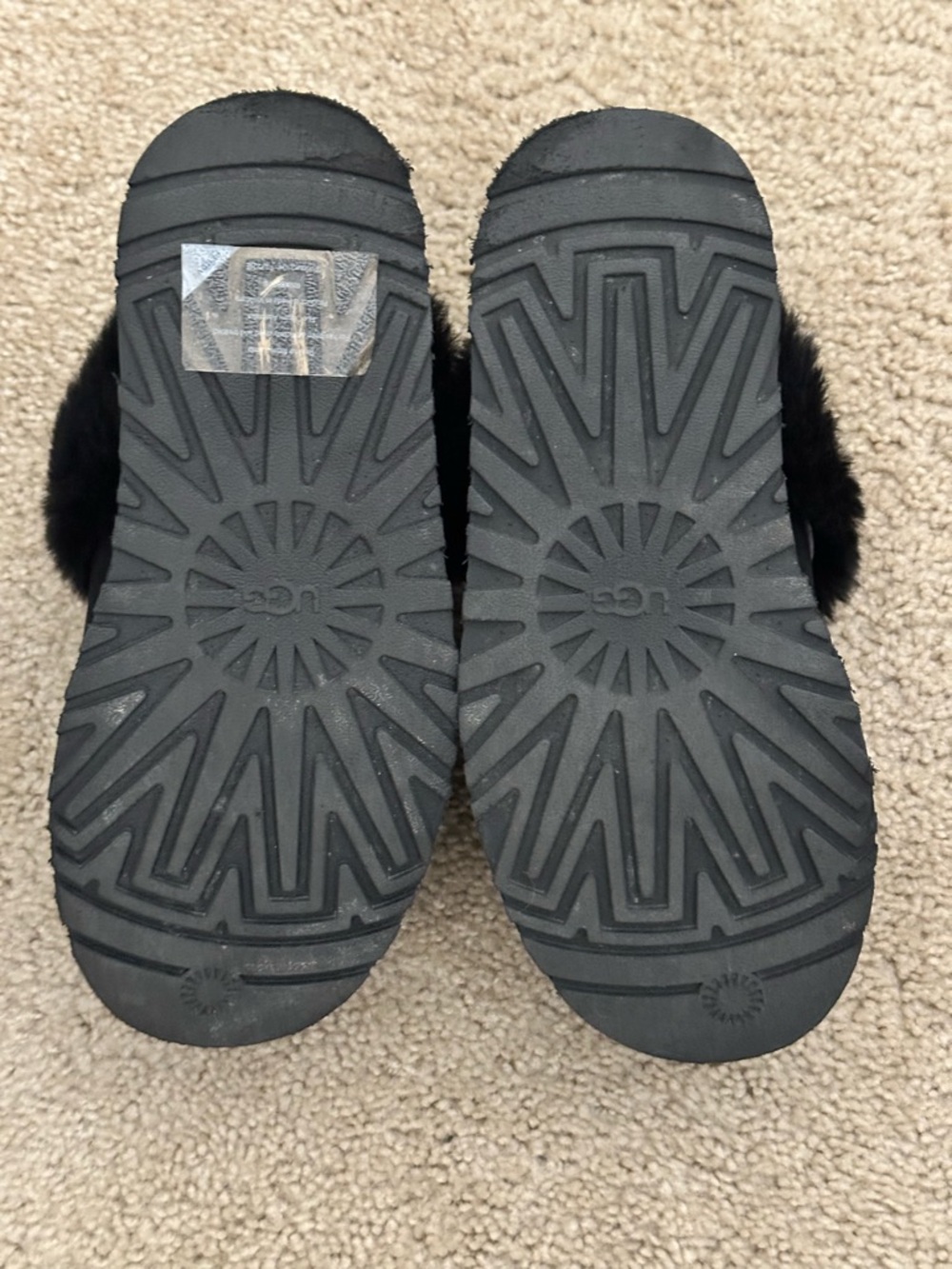 UGG Disquette Suede Slippers Size 9 in Black VGUC - Picture 9 of 11